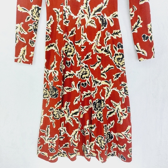 New Tanya Taylor Women's Red Thea Floral Fit and Flare Dress P5048 - Picture 3 of 10